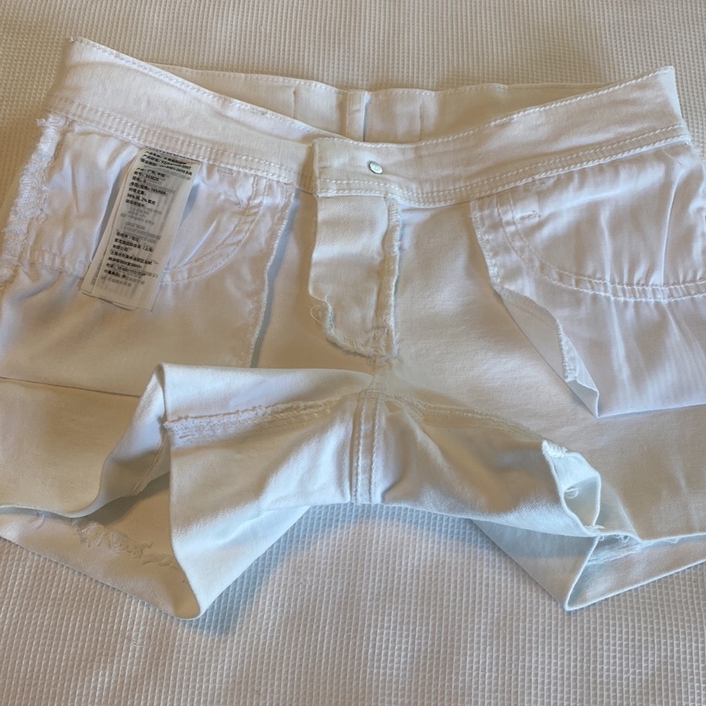 Hollister Midi Shorts Size 0 W 24 White Jeans - Picture 10 of 11